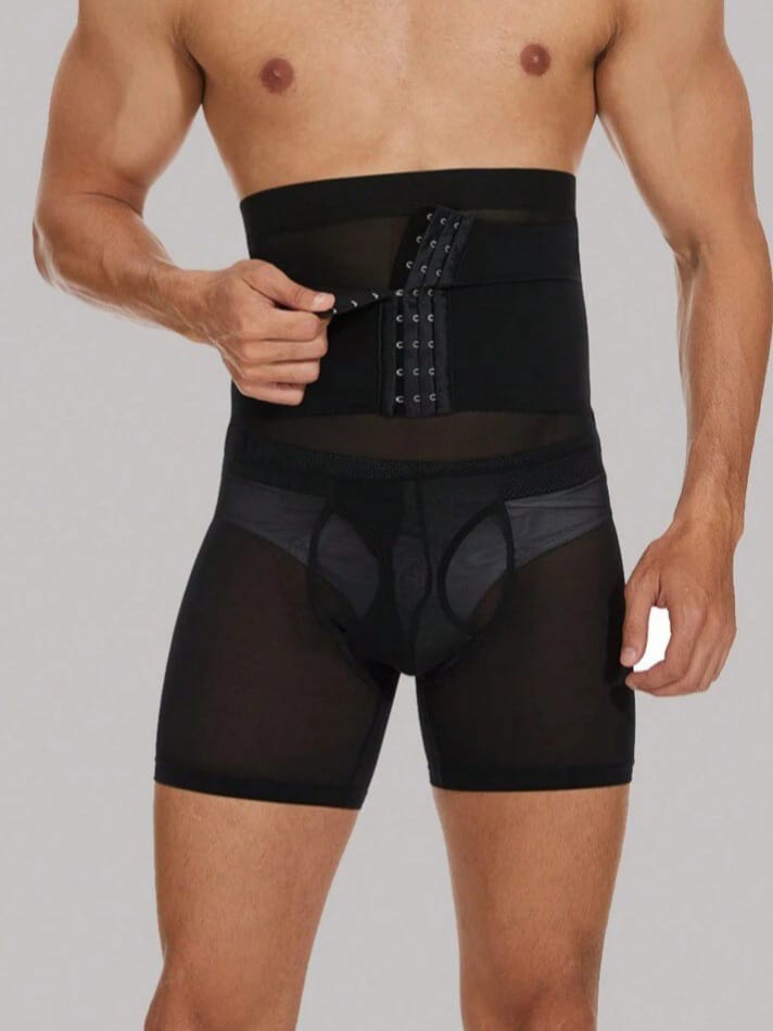 Men's High-Waist Compression Shapewear Shorts – Tummy Control Body Shaper Underwear